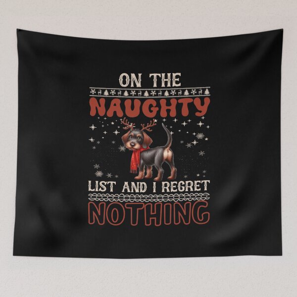 Item preview, "Wirehaired Pointing Griffon the Naughty List: No Regrets Christmas Vibes" designed and sold by Xhevahir.