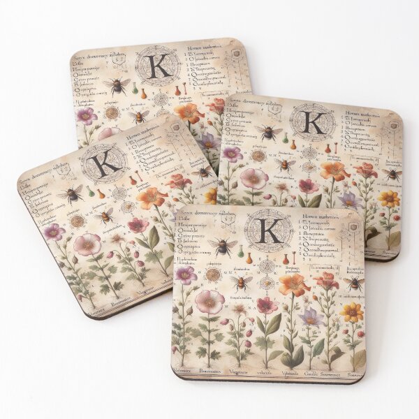 Item preview, Ancient Botanicals Monogrammed With Letter K  designed and sold by JaneBawn.