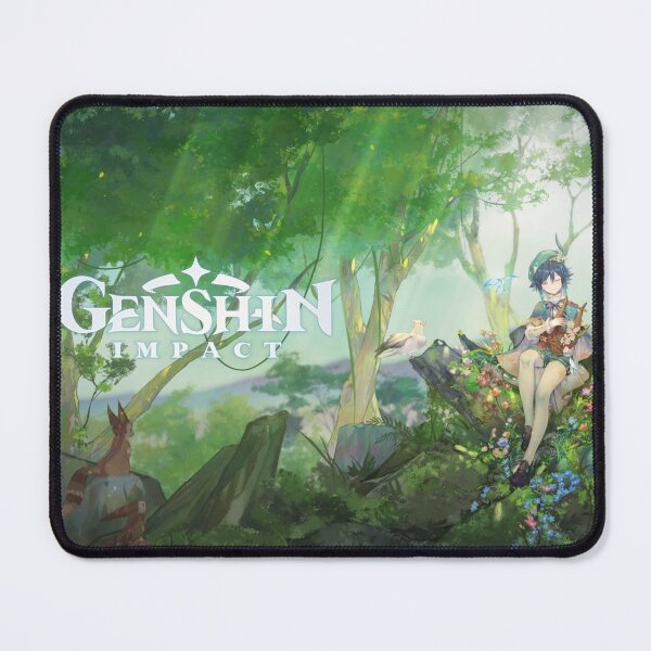 Item preview, Genshin Impact, Venti, Harp, Squirrel, Wood, Tree Stump, White Tights, Wallpaper, designed and sold by AbominationShop.