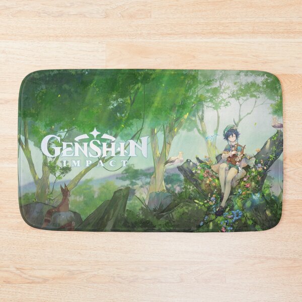 Item preview, Genshin Impact, Venti, Harp, Squirrel, Wood, Tree Stump, White Tights, Wallpaper, designed and sold by AbominationShop.