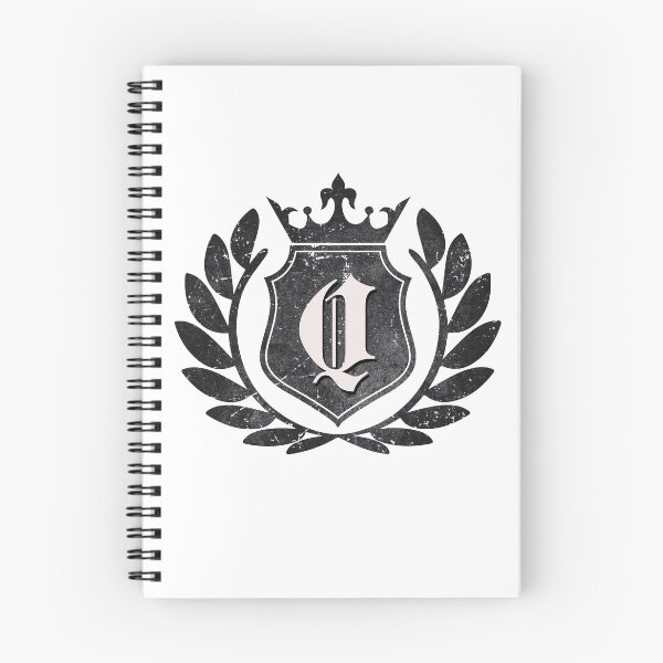 Item preview, Monogram Q Dark Grunge Vintage Crest designed and sold by simplymonogram.