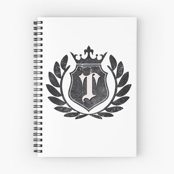 Item preview, Monogram T Dark Grunge Vintage Crest designed and sold by simplymonogram.