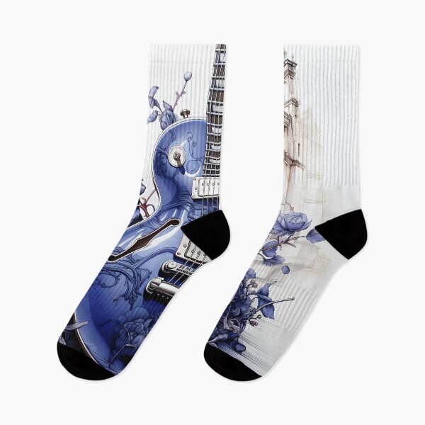 Item preview, abstract blue electric guitar print designed and sold by dcrc.