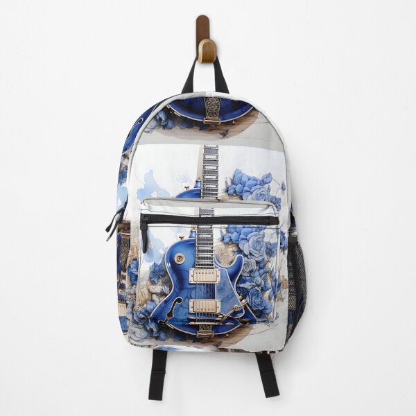 Item preview, abstract blue electric guitar print designed and sold by dcrc.