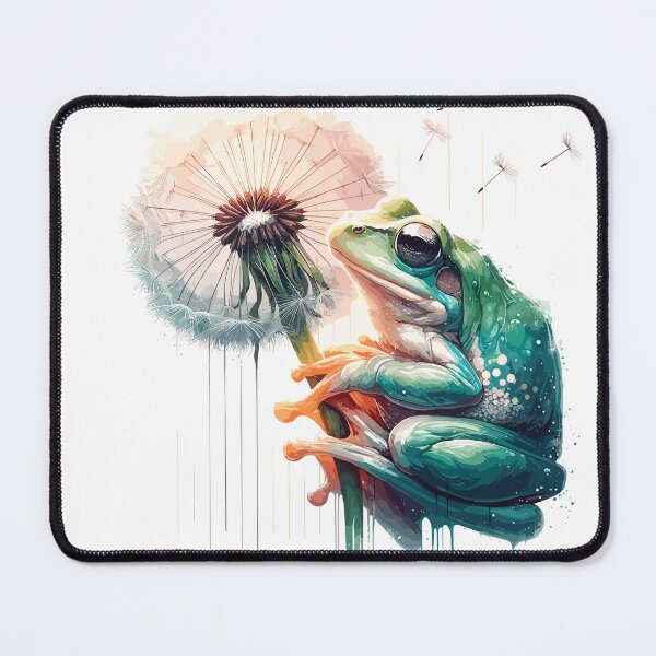 Item preview, Frog with Dandelion - Watercolor - Dandelion Frog - Animals designed and sold by InkCraftHouse.