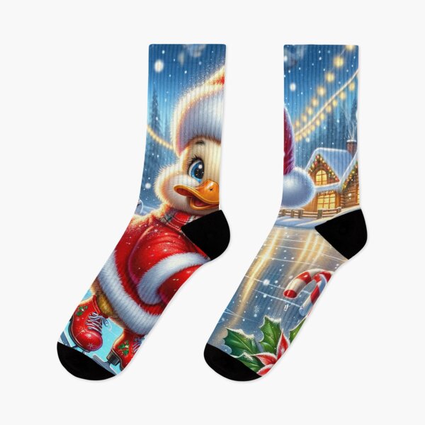 Item preview, Santa Duck Skating with Hot Cocoa designed and sold by bandjdesigns.