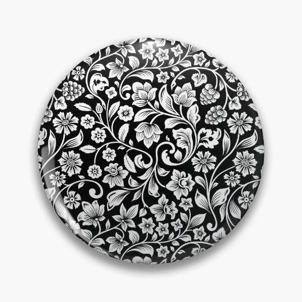 Item preview, Flowers pattern on black background designed and sold by LuckyCreative.