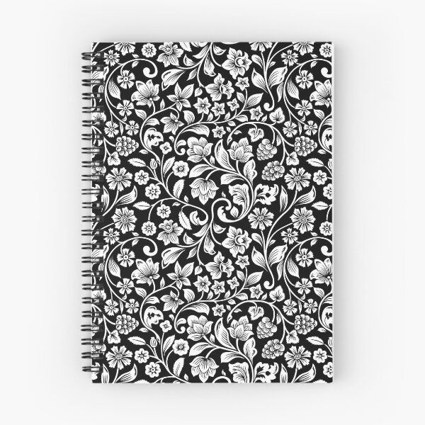 Item preview, Flowers pattern on black background designed and sold by LuckyCreative.