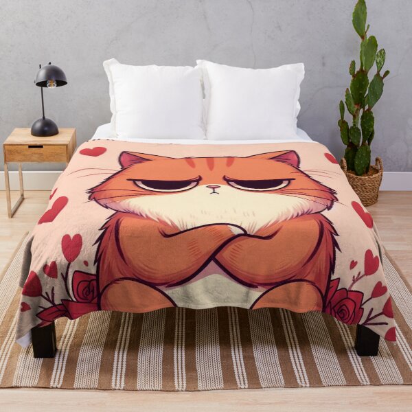 Item preview, Unamused Happy Valentines Day Cat designed and sold by FuzyFriendHaven.