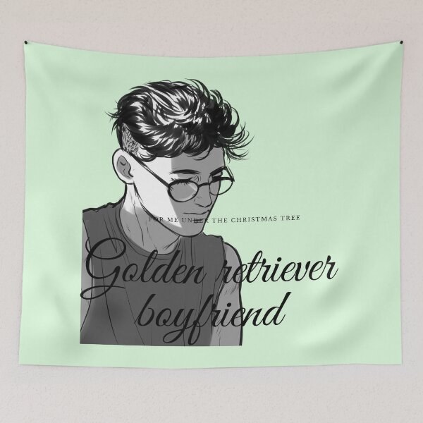 Item preview, For me, under the Christmas tree, Golden retriever boyfriend designed and sold by Cerulean-Shop.
