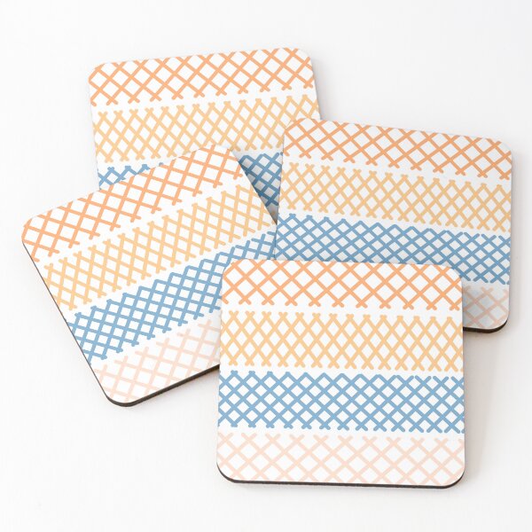 Item preview, Orange, Blue and Peach Pastel Cross Hatch Pattern designed and sold by patternsoup.