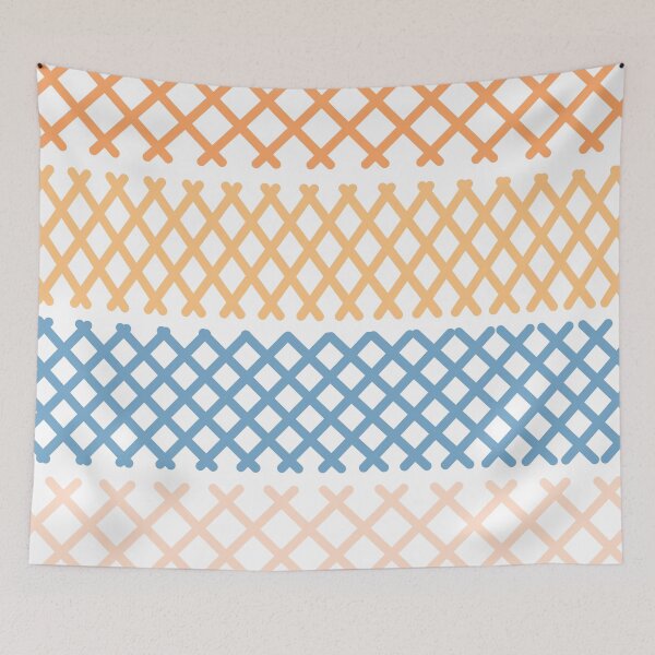 Item preview, Orange, Blue and Peach Pastel Cross Hatch Pattern designed and sold by patternsoup.