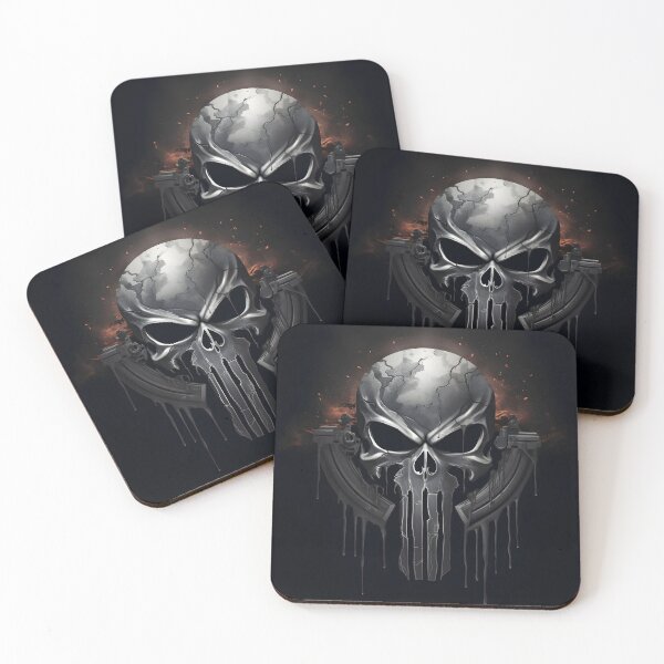 Item preview, Punisher themed gray skull art print designed and sold by dcrc.