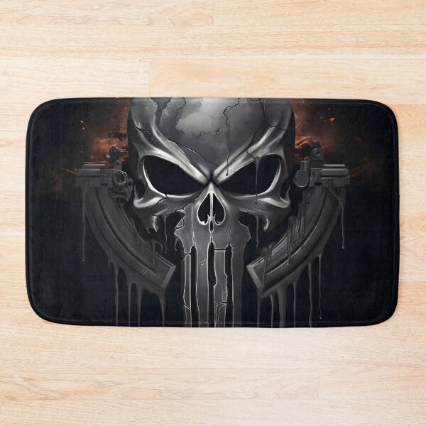 Item preview, Punisher themed gray skull art print designed and sold by dcrc.