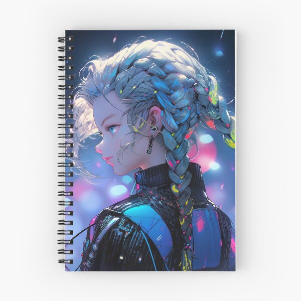 Item preview, Cyberpunk Futuristic Neon Braids Anime Girl designed and sold by bubblegoth.