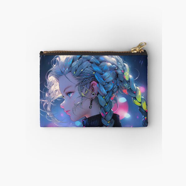 Item preview, Cyberpunk Futuristic Neon Braids Anime Girl designed and sold by bubblegoth.