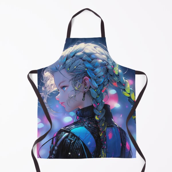Item preview, Cyberpunk Futuristic Neon Braids Anime Girl designed and sold by bubblegoth.
