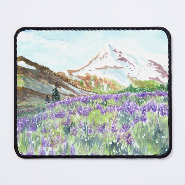Item preview, Mountains and a Field of Purple Flowers designed and sold by Taphath Foose Artist.