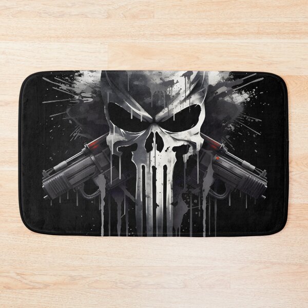 Item preview, Punisher themed gray skull art print designed and sold by dcrc.