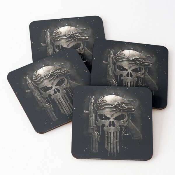 Item preview, Punisher themed gray skull art print designed and sold by dcrc.