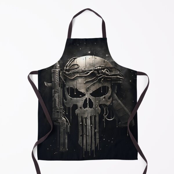 Item preview, Punisher themed gray skull art print designed and sold by dcrc.