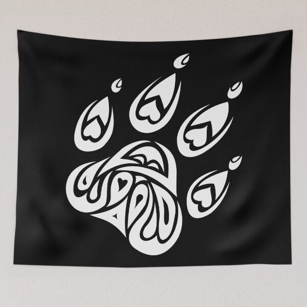 Item preview, Tiger paw tribal white designed and sold by BlackoutPhotos.