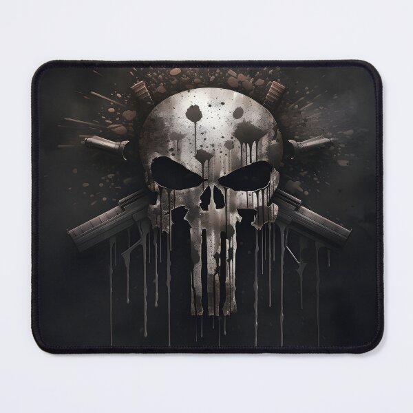 Item preview, punisher themed gray skull art print designed and sold by dcrc.
