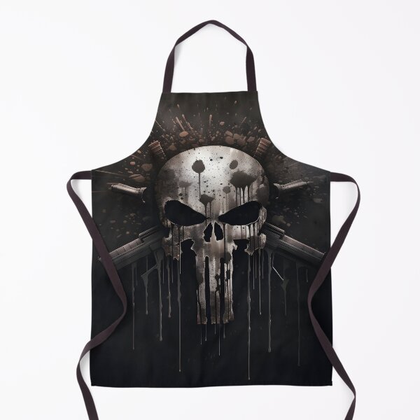 Item preview, punisher themed gray skull art print designed and sold by dcrc.