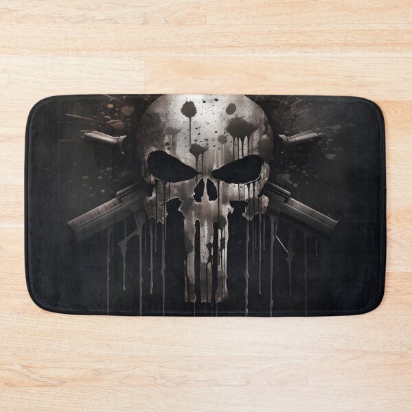 Item preview, punisher themed gray skull art print designed and sold by dcrc.
