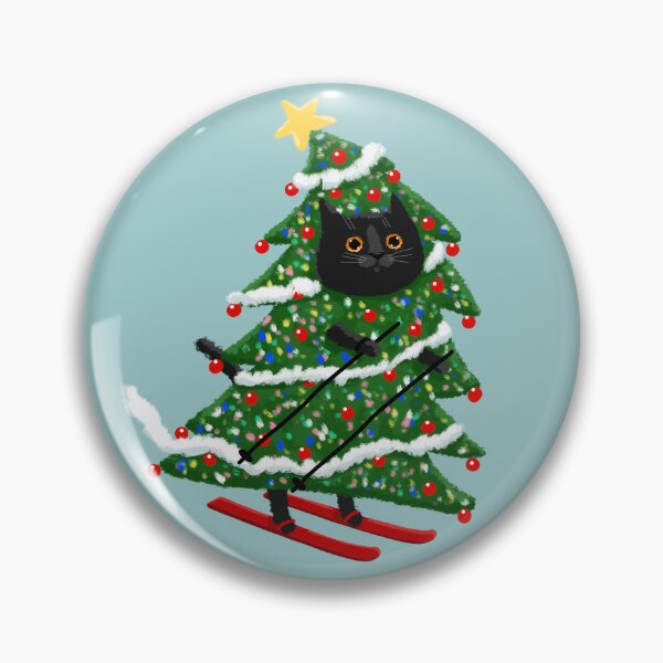 Item preview, The Christmas Tree Skiier designed and sold by KilkennyCat Art.