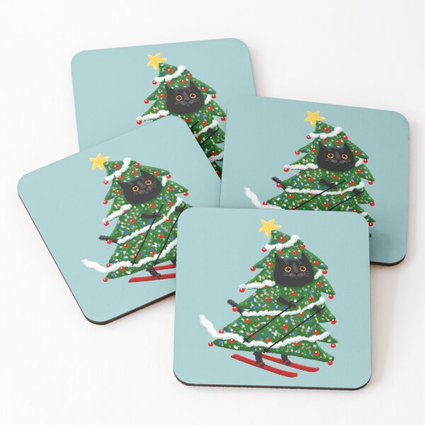 Item preview, The Christmas Tree Skiier designed and sold by KilkennyCat Art.