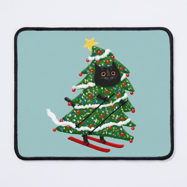 Item preview, The Christmas Tree Skiier designed and sold by KilkennyCat Art.
