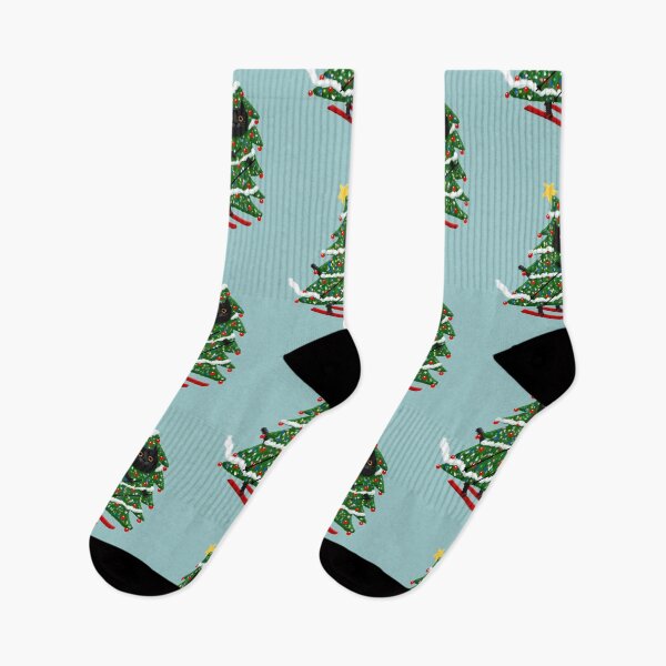 Item preview, The Christmas Tree Skiier designed and sold by KilkennyCat Art.