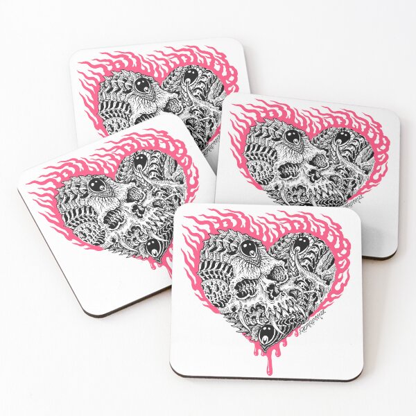 Item preview, Biomech Skull and Pink Flames designed and sold by John Reardon Tattoos.