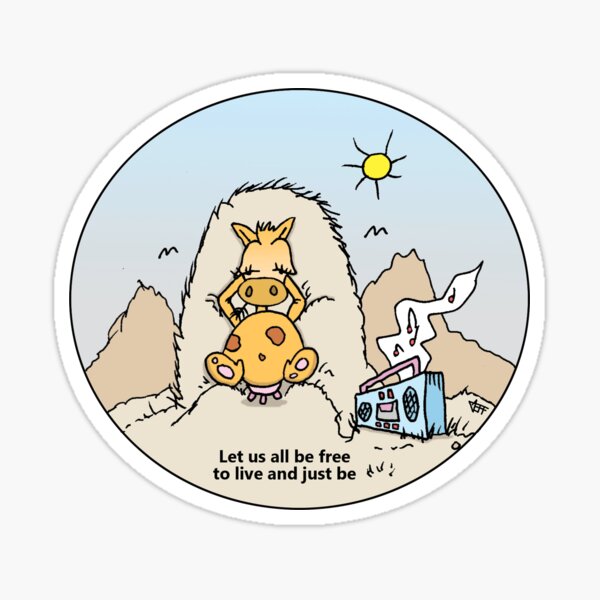 A bovine reclines Sticker
