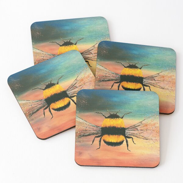Item preview, An acrylic bee, buzzing with colour designed and sold by thommo-art.