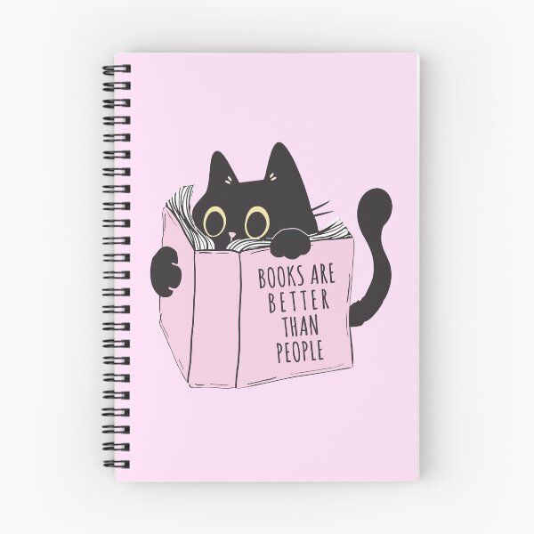 Item preview, Books are better than people black cat and books designed and sold by StickyBook.