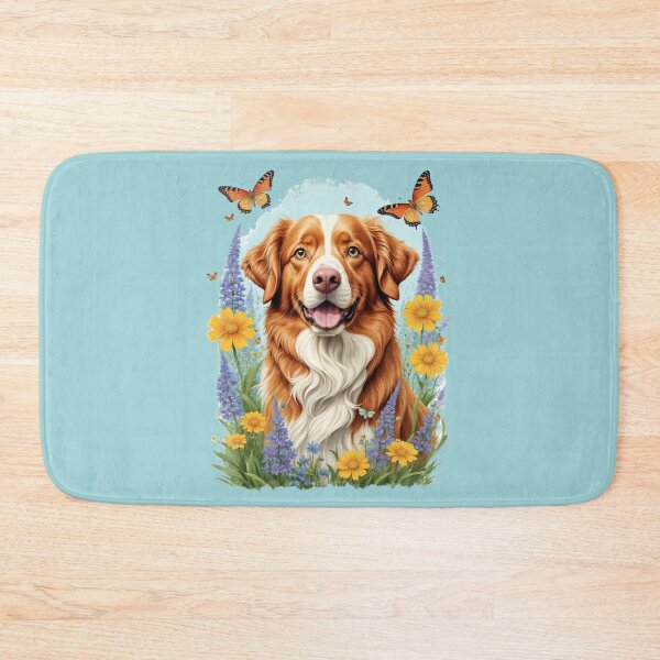 Item preview, Retro Vintage Nova Scotia Duck Tolling Retriever Floral Vignette designed and sold by BlossomCreative.