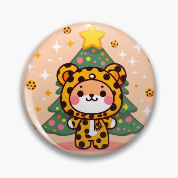 Item preview, Chibi Leopard Print Christmas Tree leopard Canvas Wall Art Pattern Jaguar Bengal Cat Pattern Eclectic Exotic Xmas Cookies designed and sold by CoffeeIsATrip.