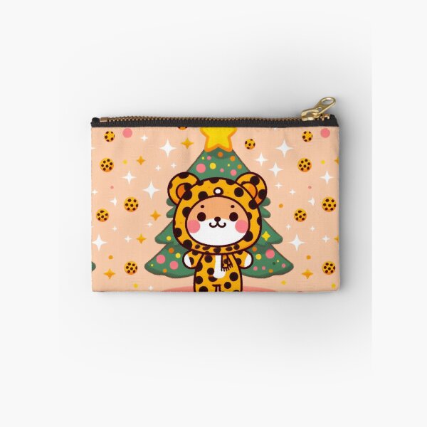Item preview, Chibi Leopard Print Christmas Tree leopard Canvas Wall Art Pattern Jaguar Bengal Cat Pattern Eclectic Exotic Xmas Cookies designed and sold by CoffeeIsATrip.