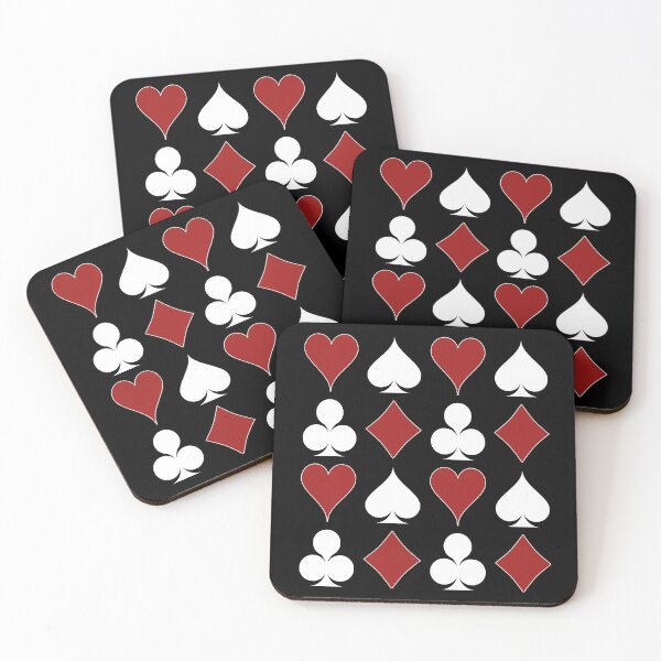 Item preview, Card Suits - Red and White on Black designed and sold by Tree45.