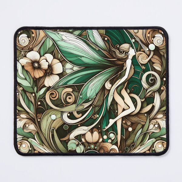 Item preview, Enchanting Faery Art Nouveau Elegance in Jade designed and sold by Paula B.