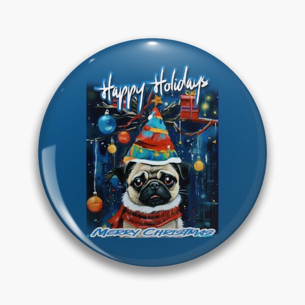Item preview, Pug HAPPY HOLIDAYS 92 MERRY CHRISTMAS  designed and sold by RedBluffTraders.