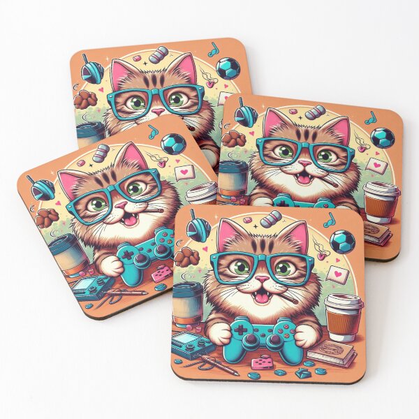 Item preview, gamer cat designed and sold by Greydate.