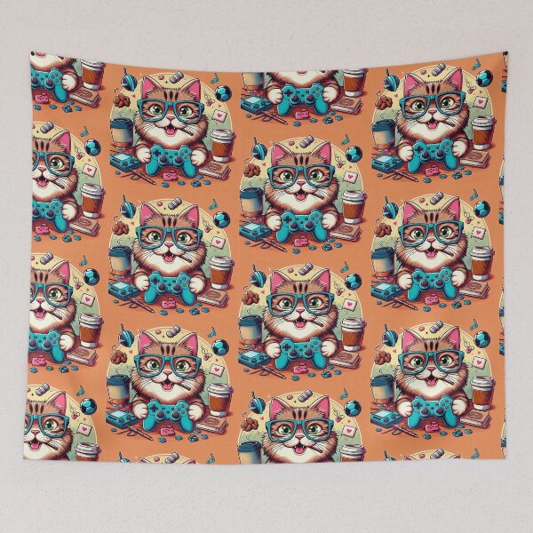 Item preview, gamer cat designed and sold by Greydate.