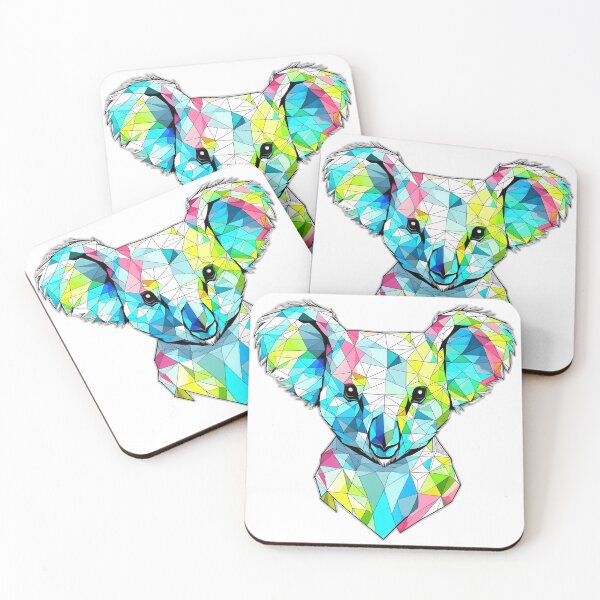 Item preview, Colourful Small Eye Koala Mammal Geometric Shaped Artwork designed and sold by Geonimalia.