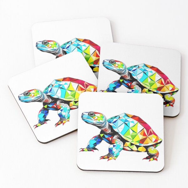 Item preview, Colourful Sea Tortoise Mammal Geometric Shaped Artwork designed and sold by Geonimalia.