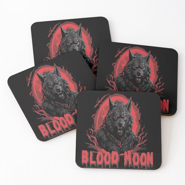 Item preview, a red-eyed werewolf bathed in a blood moon. designed and sold by Ozeller2.