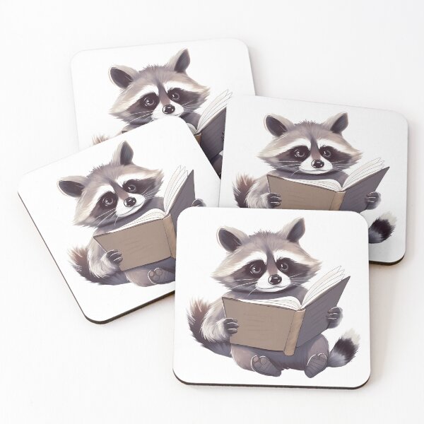 Item preview, Reading raccoon with book designed and sold by Slowerblue.