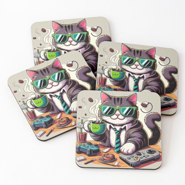 Item preview, gamer cat designed and sold by Greydate.